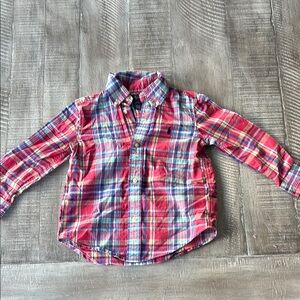 Ralph Lauren Red and Blue Plaid Button Down Shirt